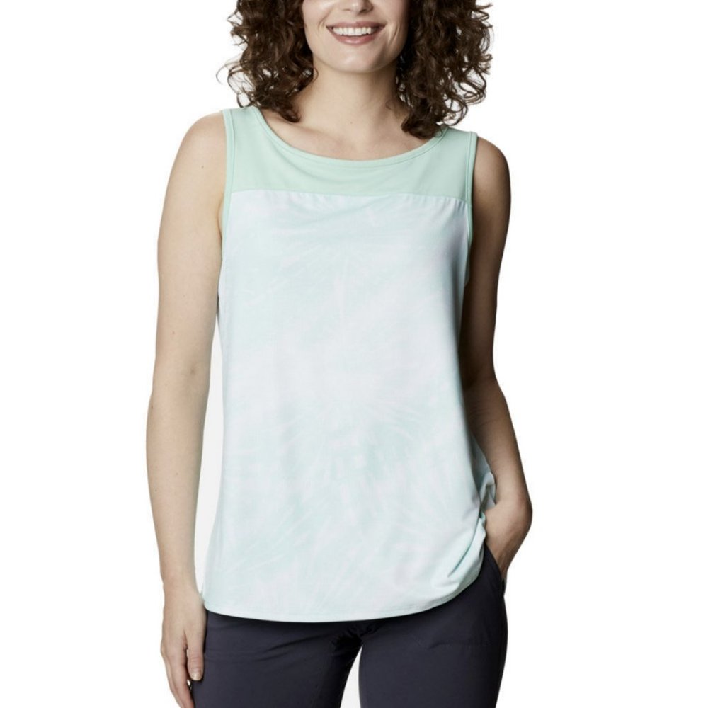 COLUMBIA MINT SUNBURST PRINT CHILL RIVER UPF 50 TANK TOP